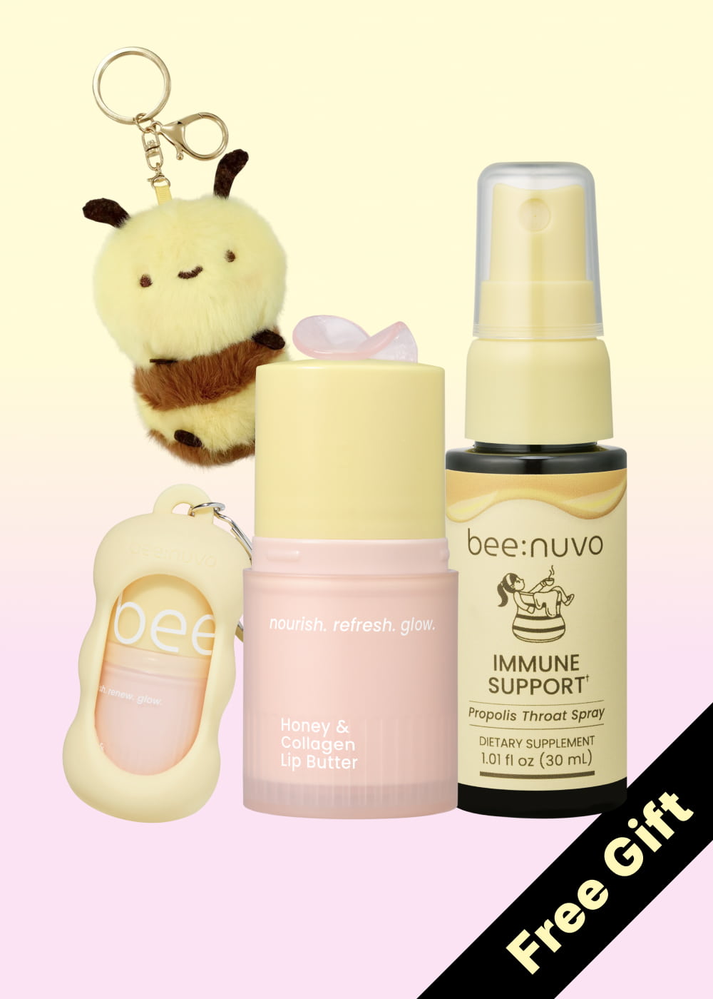 lip butter & propolis keychain set